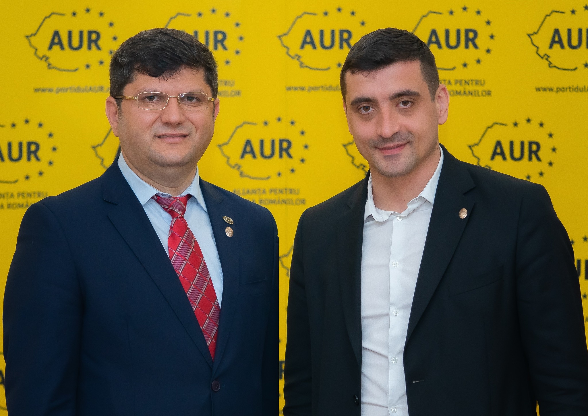 Doi extremiști: Ringo Dămureanu, sindicalistul-deputat AUR și șeful lui, George Simion, deputat și lider al partidului naționalist AUR 