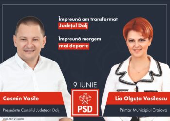 Lia Olguța Vasilescu și Cosmin Vasile își continuă marile proiecte pentru dezvoltarea Craiovei și a județului Dolj