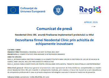 OZONOTERAPIE CRAIOVA SRL anuntă finalizarea implementării proiectului cu titlul Digitalizarea firmei OZONOTERAPIE CRAIOVA SRL
